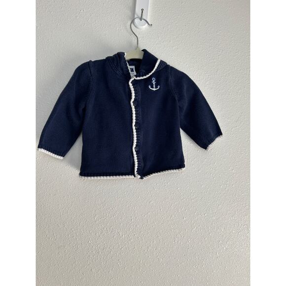 Janie and Jack Navy Embroidered Nautical Knit Sweater, 6-12 months - Picture 1 of 4